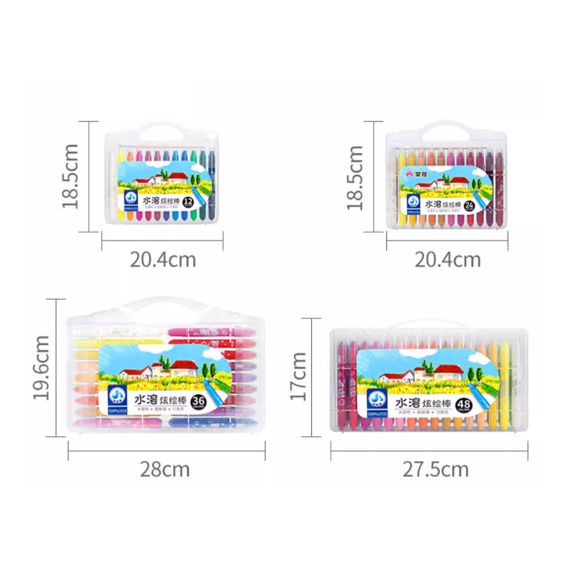 

YUH Crayon Grasp Mata Sedang Orinal 12/24/36/48 Warna Water Soluable Crayon Krayon Mewarnai