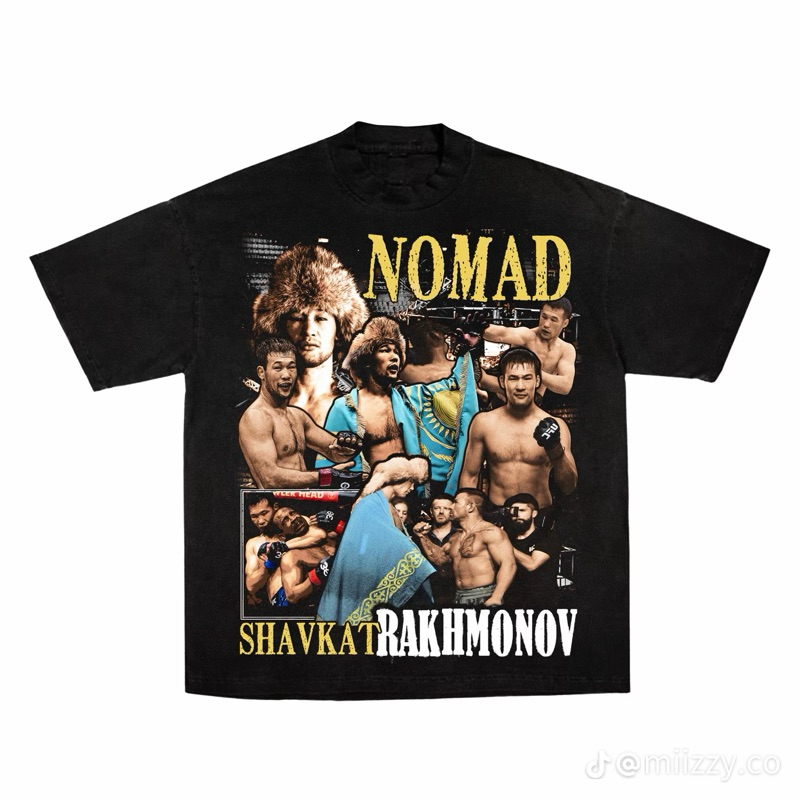 KAOS BAJU OVERSIZED UFC SHAVKAT RAKHMONOV HITAM ORIGINAL PREMIUM