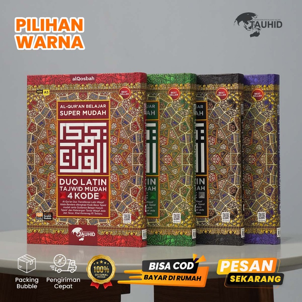H3T Alquran Duo Latin A5 Tajwid Mudah 4 Kode Al Quran Latin dan Terjemah Edisi 2024