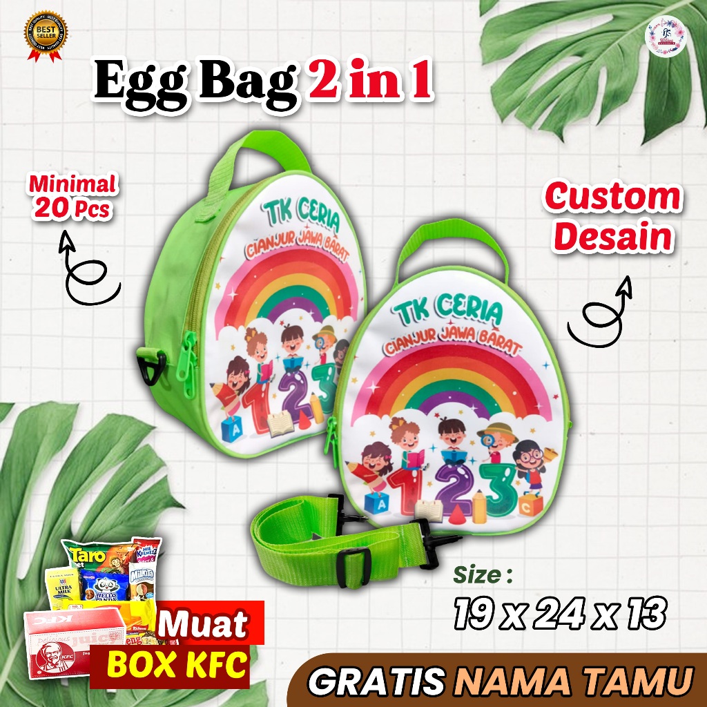 

PREMIUM MODEL EGG BAG 2in1 Tas Ultah Murah Di Bawah 20 Ribuan Tema Anak Sekolah Dan Bisa Custom Tema Cewek Cowok, Foto, Nama