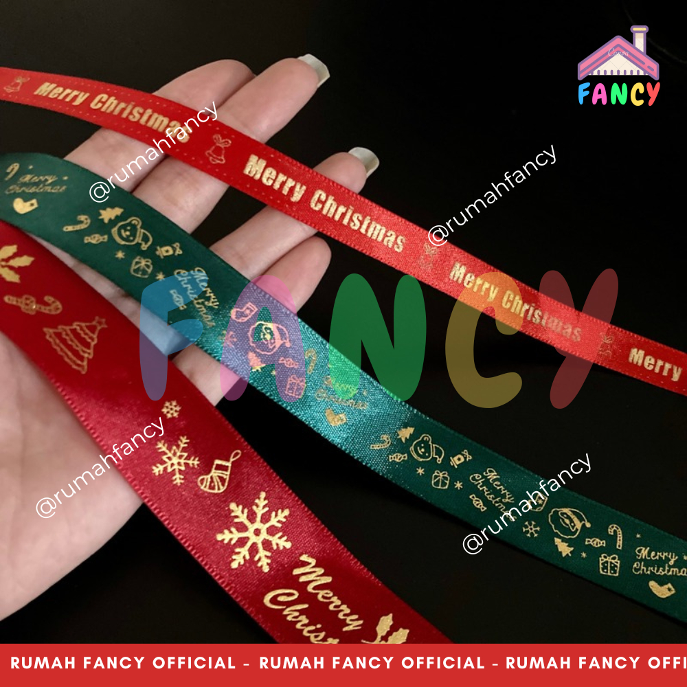 

PITA SATIN MERRY CHRISTMAS / NATAL 1 CM / 2 CM / 2.5 CM PREMIUM 1 Meter Hampers Pita XMAS 2024