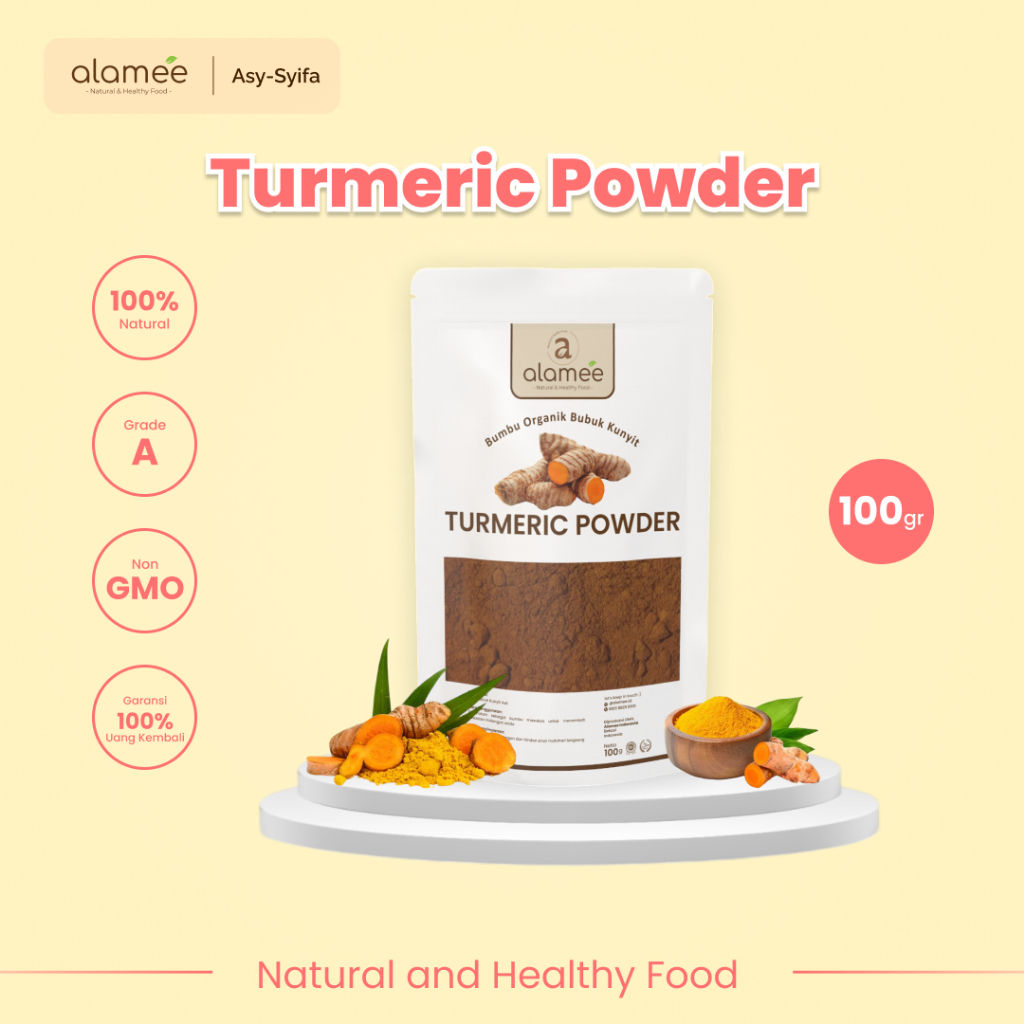 

ALAMEE Kunyit Bubuk Turmeric Seasoning Powder Ground Bumbu Dapur Instan Organik Murni Asli 100g