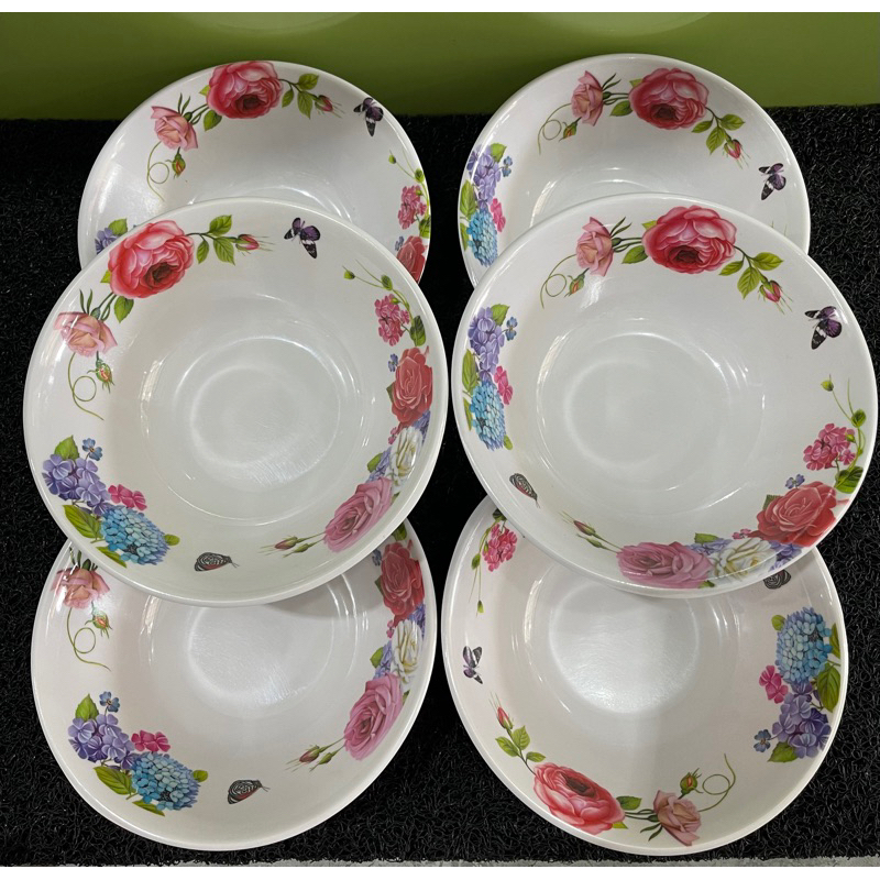 Mangkok 6pc melamine selada 7” singga singgi / Mangkok motip melamine / Mangkok bulat melamine