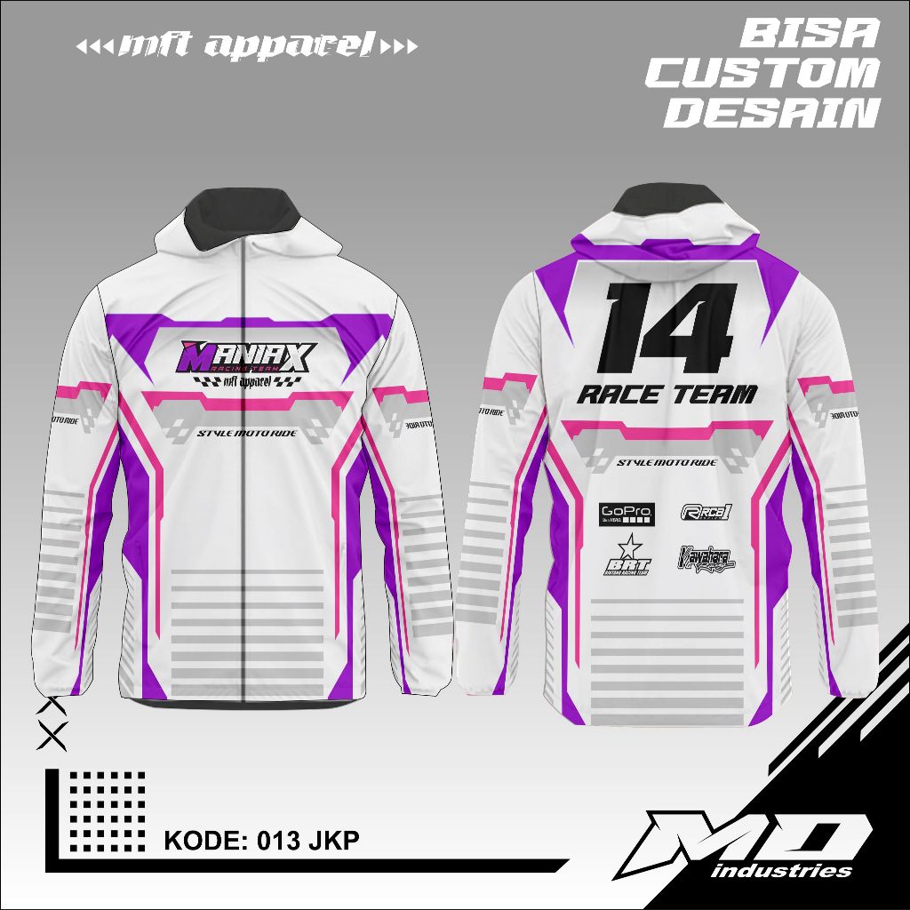 Jaket Parasut Jaket Racing Bahan Taslan Waterproof