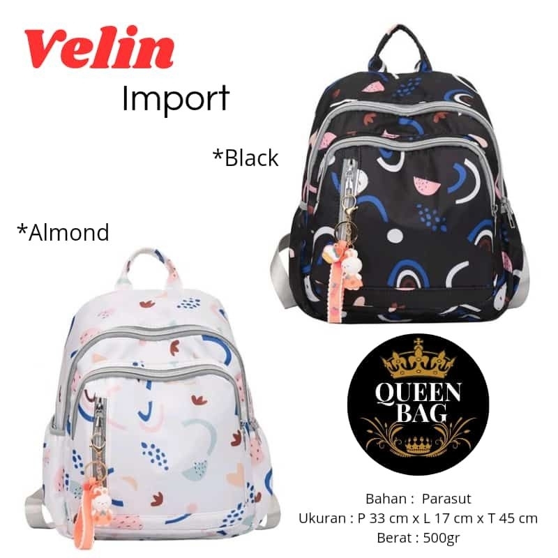 TAS GENDONG IMPORT ANAK TAS RANSEL ANAK SEKOLAH PEREMPUAN BAHAN PARASUT VELIN