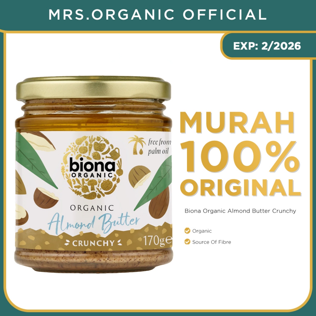

Biona Organic Almond Butter Crunchy 170 Gr