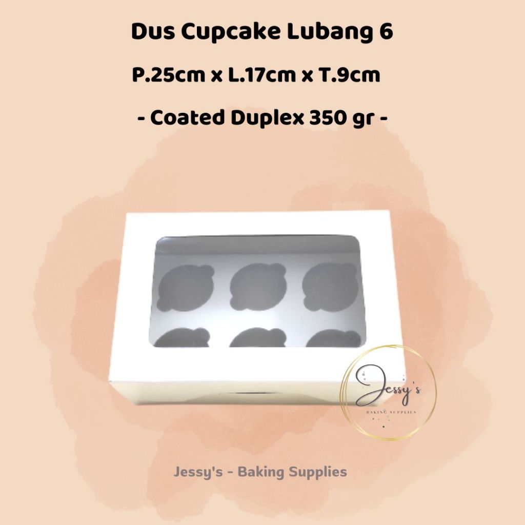 

Dus Box Kotak Cupcake Muffin Lubang 6, Isi 6, 6 Hole