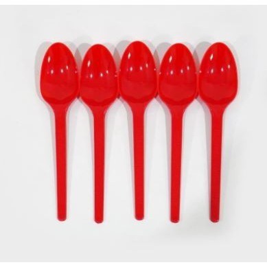 Sendok Plastik Warna Merah isi 25pc