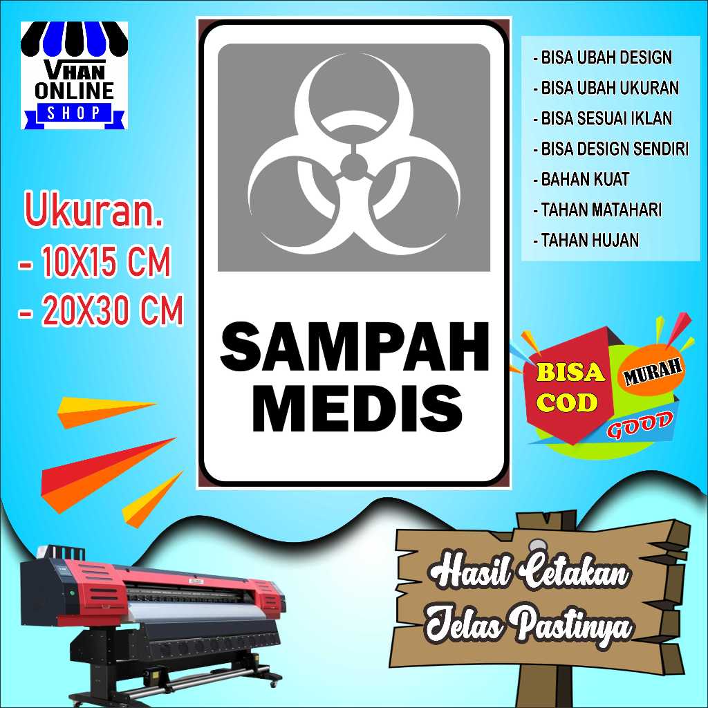 

Cetak Stiker Untuk Tong Sampah Medis Putih