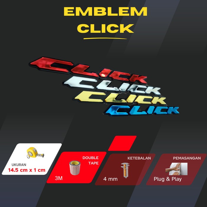 EMBLEM VARIO CLICK EMBLEM CLICK SEPASANG 3D HONDA CLICK LOGO VARIO CLICK 3D TIMBUL EMBLEM VARIO CLIC