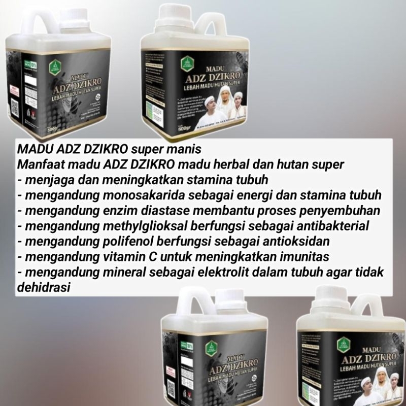 

MADU ASLI 100% MADU ADZ DZIKRO HERBAL SUPER / MADU HERBAL TANPA CAMPURAN 100% ASLI /JIKA PALSU UANG ANDA KEMBALI / MADU ORIGINAL TANPA PEMANIS BUATAN / MADU UNTUK PENYEMBUHAN/ MADU SEHAT