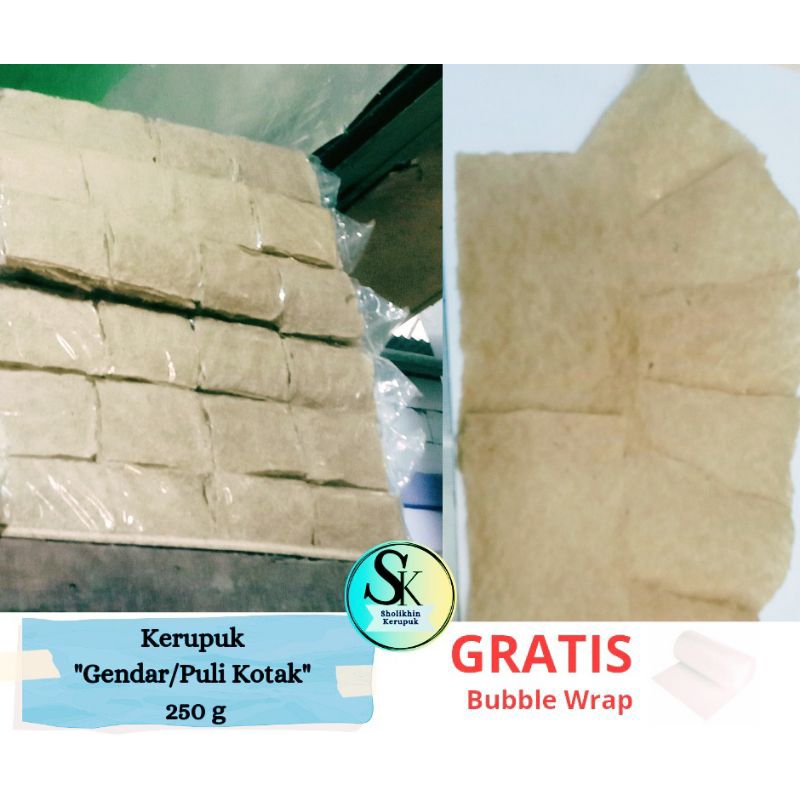 

(250 gram) Kerupuk Gendar Kotak Mentah / Kerupuk Puli Beras Kotak Super Enak / Kerupuk Puli Beras / Kerupuk Puli Bawang / Kerupuk Puli Gendar Kotak / Krupuk Karak