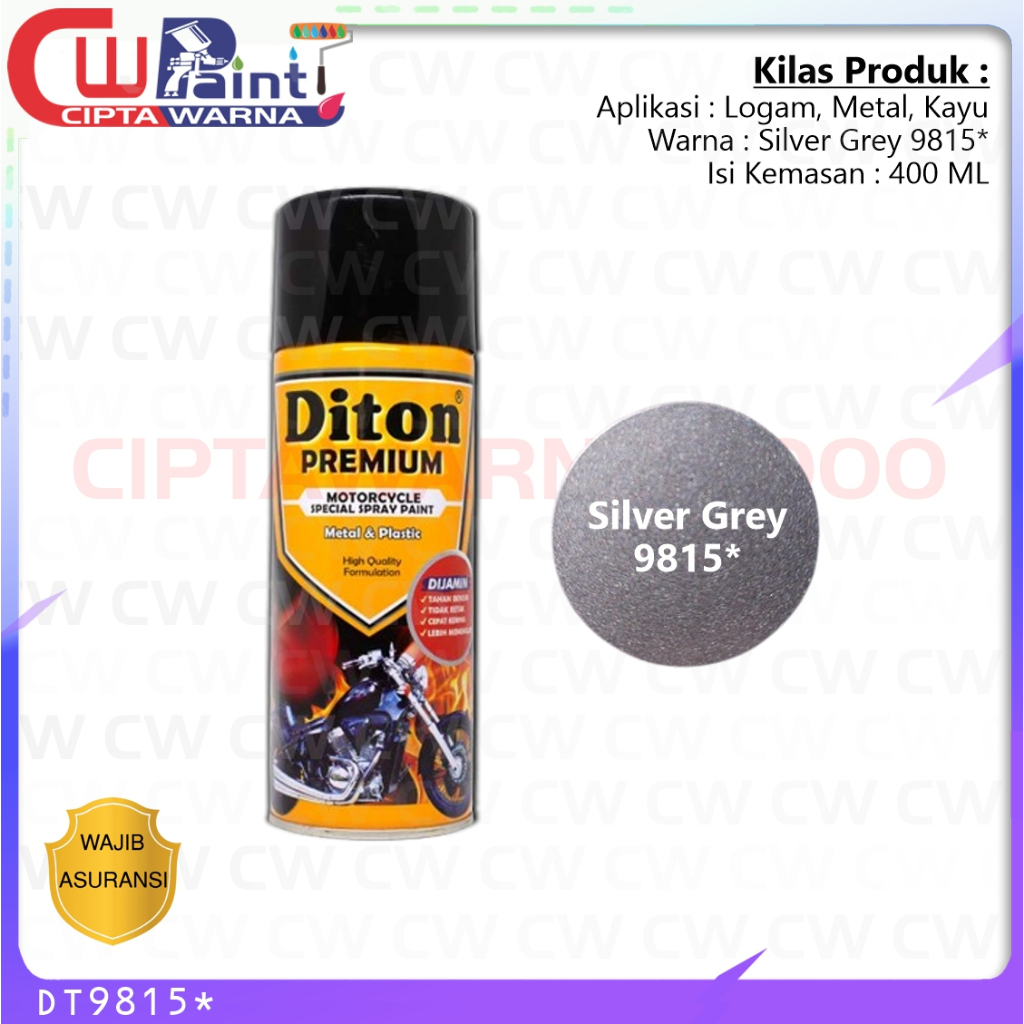 Diton Premium Silver Grey 9815 Gun Metal Cat Semprot Kendaraan - CWK