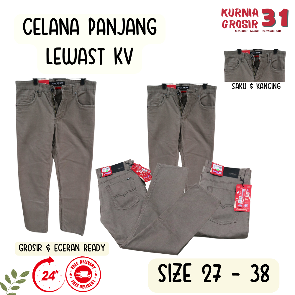 Celana Panjang Pria LEWAST KV 86 / Celana Kerja Pria / Celana Formal / Celana Basic Halus