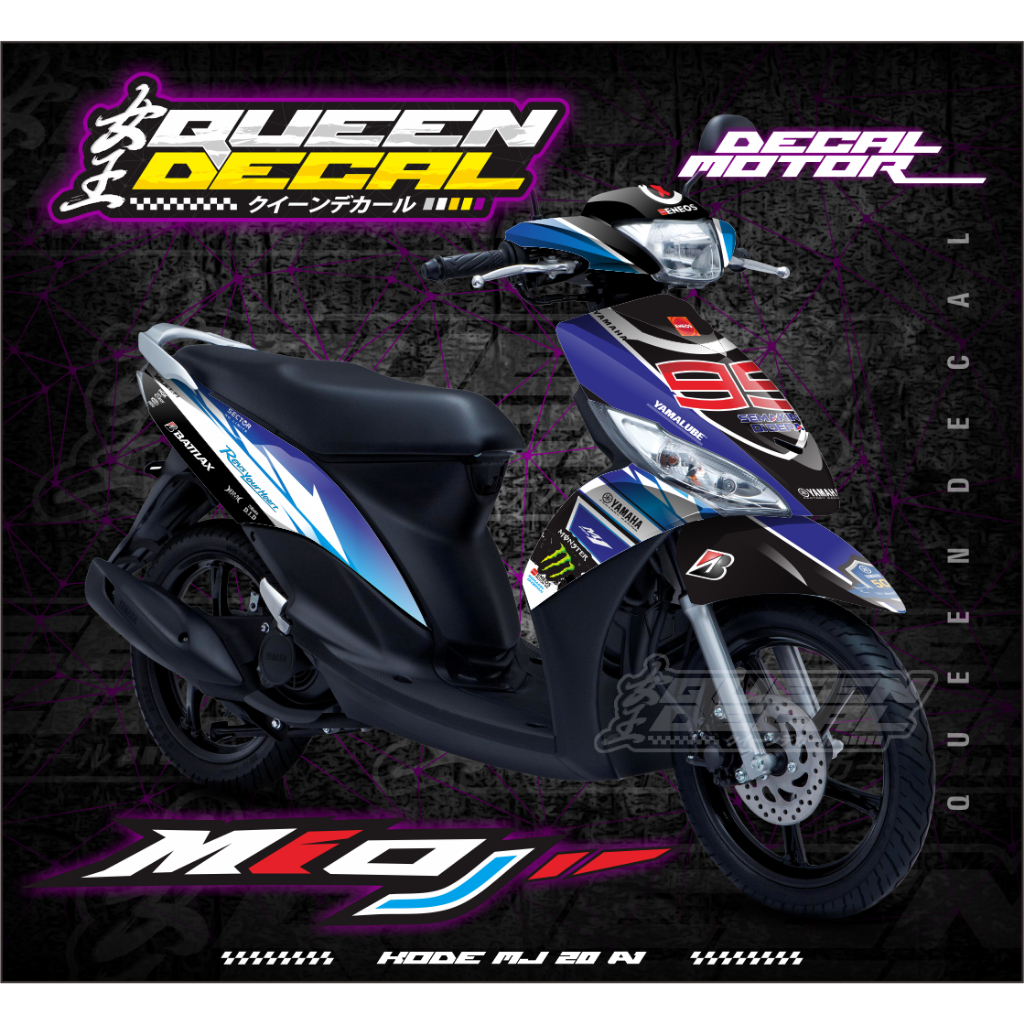 Stiker Motor Full Body Bahan Premium / Aksesoris Motor Mio J Custom Bisa - MJ