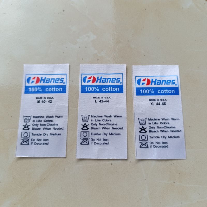 

HANES 100% cotton vintage tag / label - made in usa