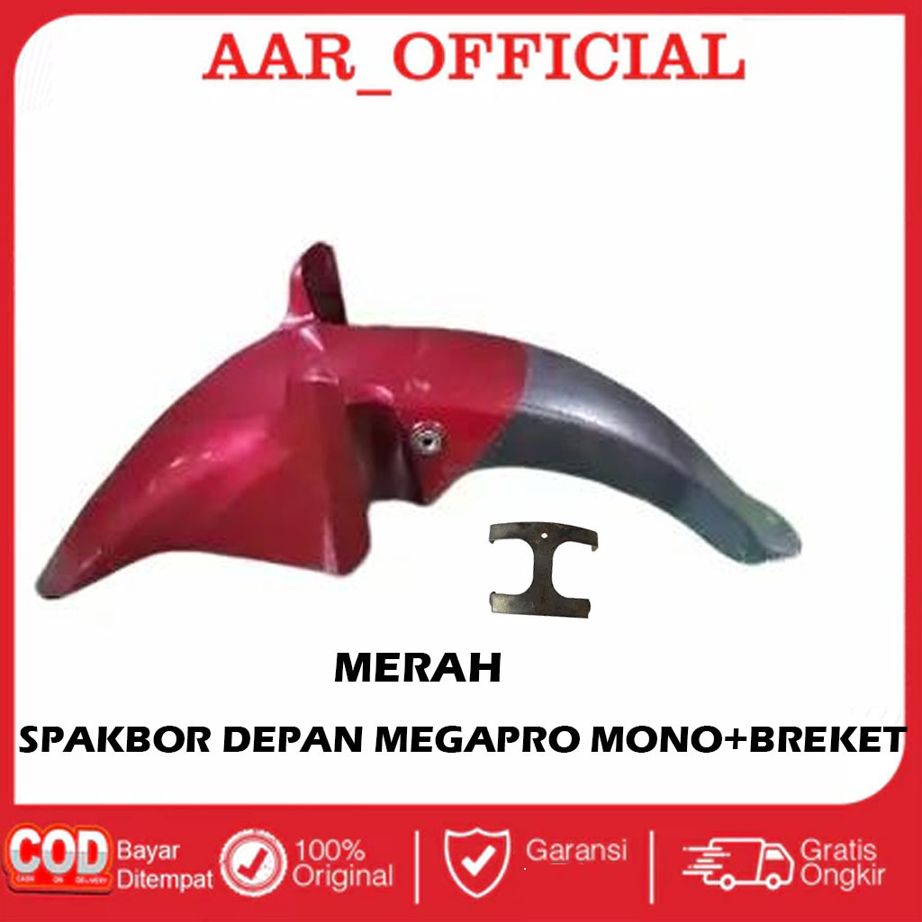 Spakbor Slebor Depan Motor Megapro Mono Set Breket Original Copotan -Merah