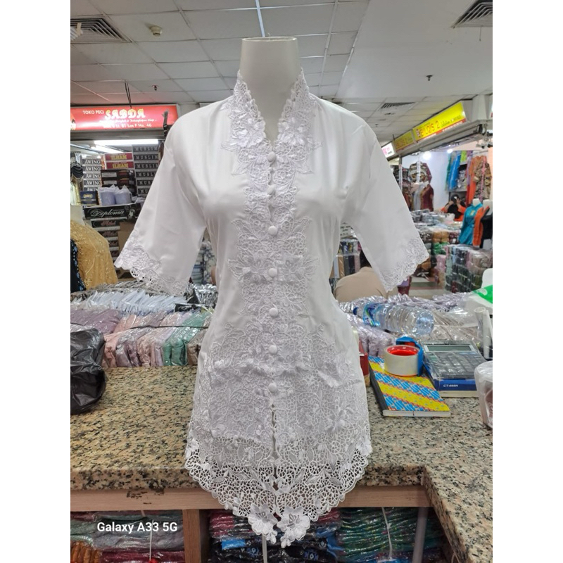 atasan kebaya encim bordir polos lengan pendek/kebaya wanita modern/kebaya acara formal