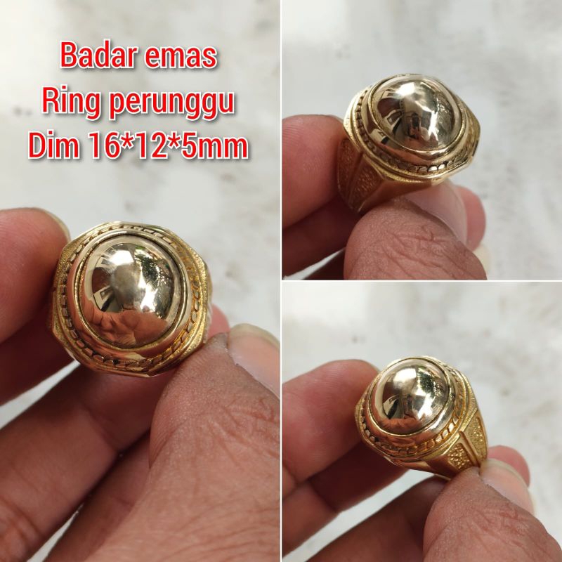 CINCIN PRIA BATU BADAR EMAS KURSANI KUNO RING PERUNGGU