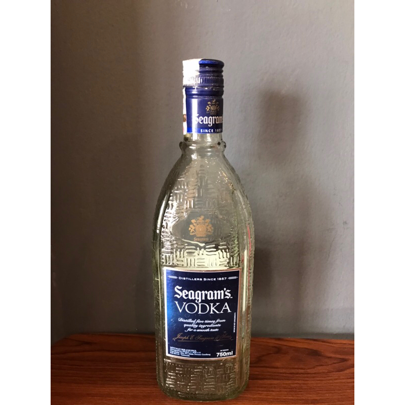 botol bekas minuman Seagram’s TANPA DUS botol antik botol unik pajangan botol hiasan