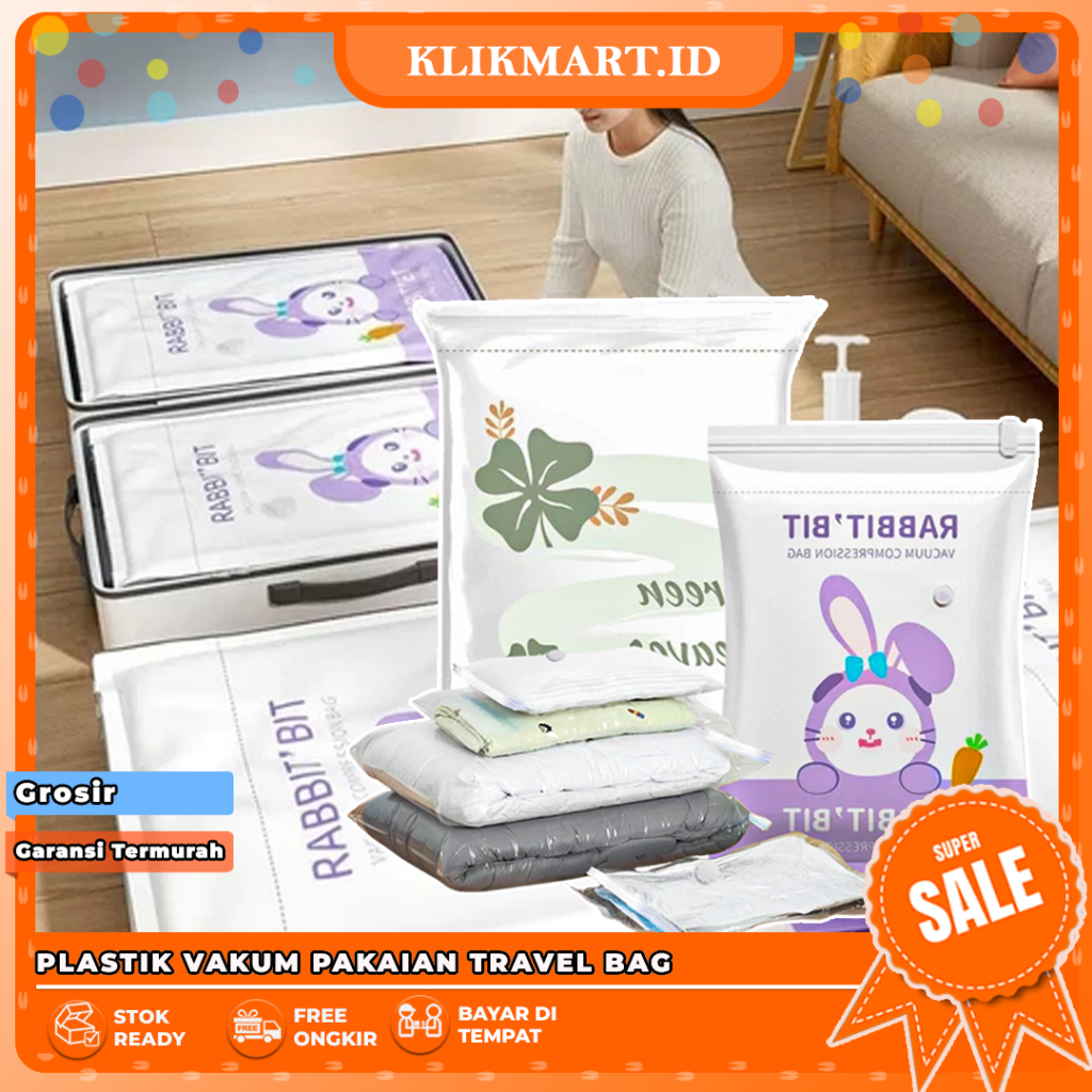 KM-304 Plastik Vacum Pakaian / Vacum Bag / Vacum Travel Bag Pakaian