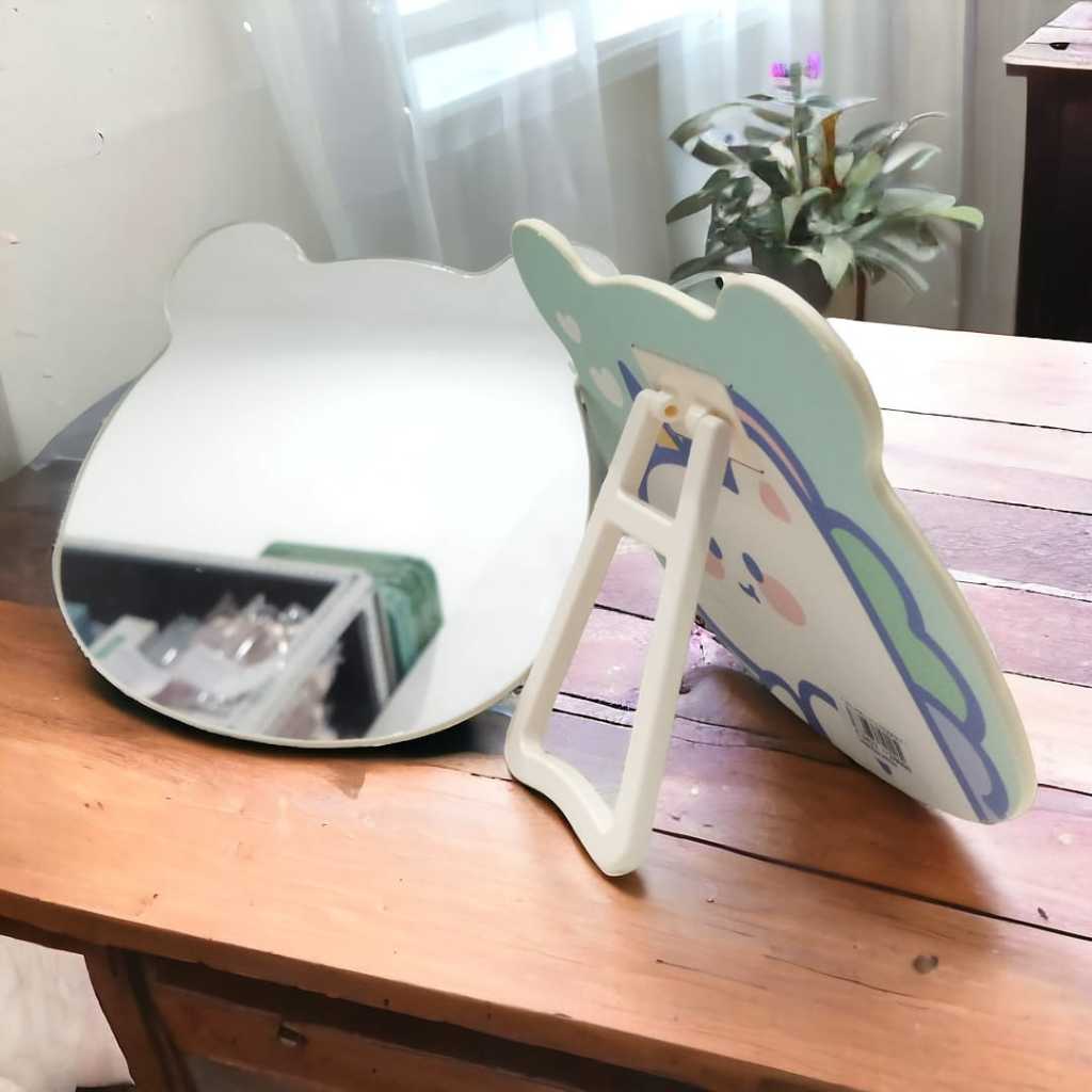 PELANGI Cermin Karakter Glitter | Cermin Rias Motif | Cermin Duduk Ukuran 15x15cm | C3422 DAN C3423