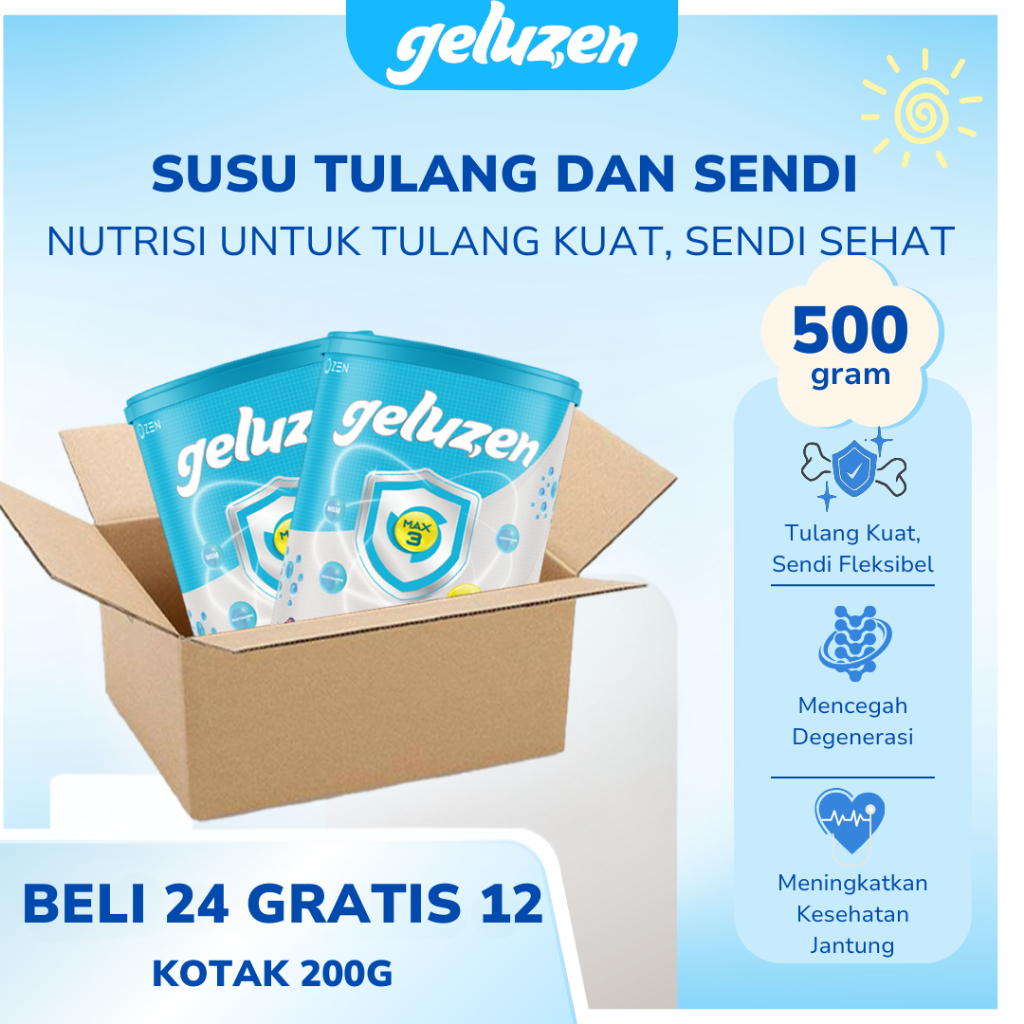 

[ BELI 24 GRATIS 12] GELUZEN SUSU SENDI DAN TULANG 1 KALENG 500G 100% ORIGINAL