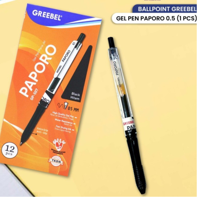 

GREEBEL GEL PEN GP-507 PAPORO 0.5 PER PCS