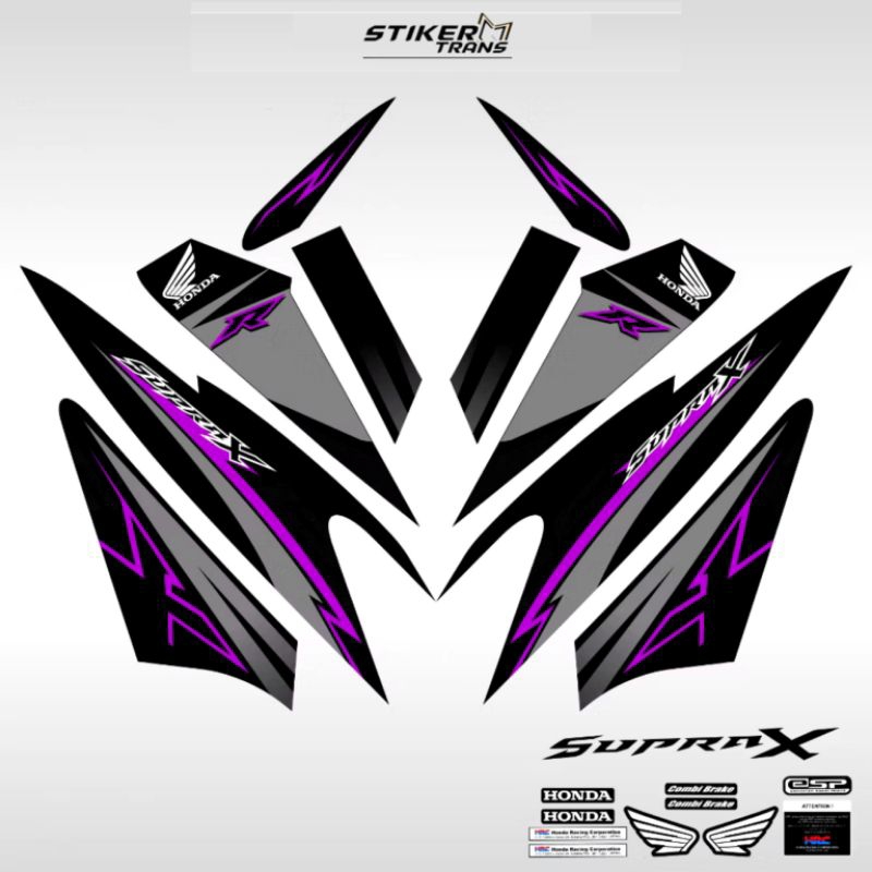 striping1 supra x 125  motif 5 / karbu / supra wave / stiker supra x 125 / supra x 125 batman old / 