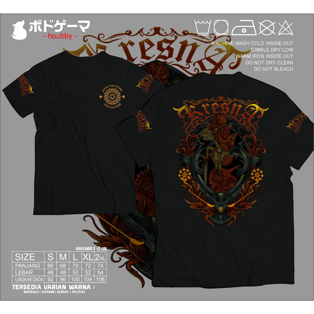 Kaos Katun Jumbo Murah Baju Big Size Kekinian Design Terbaru JAVA CULTURE KRESNA Tshirt Terkini Leng