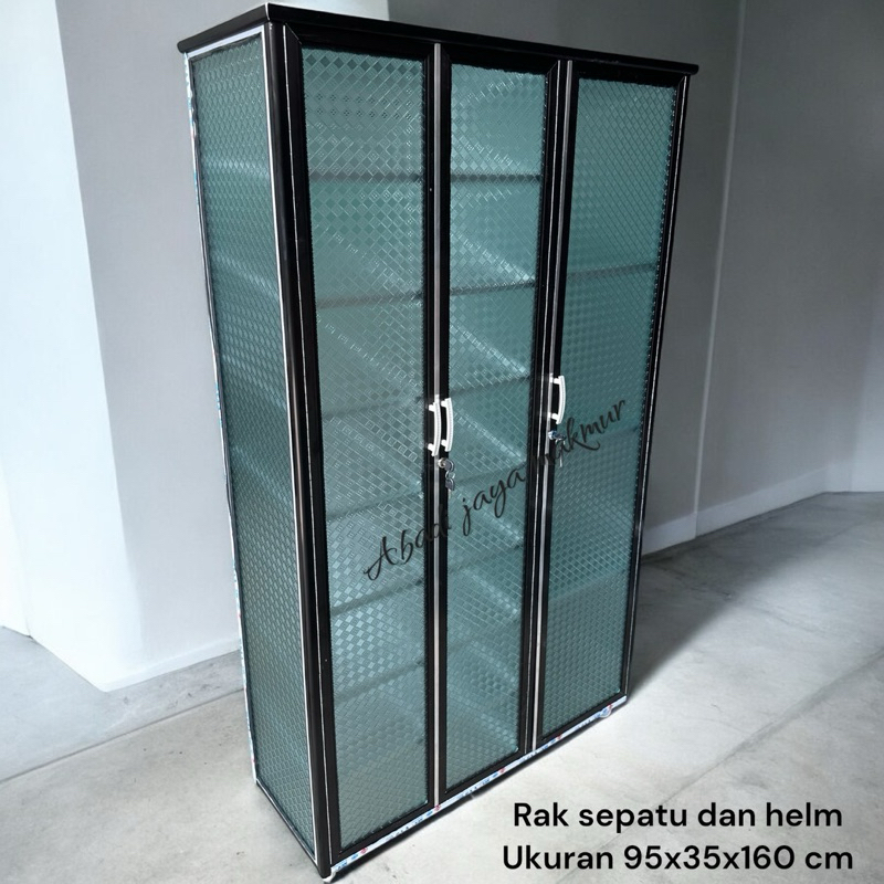 rak sepatu dan tempat helm 3 pintu