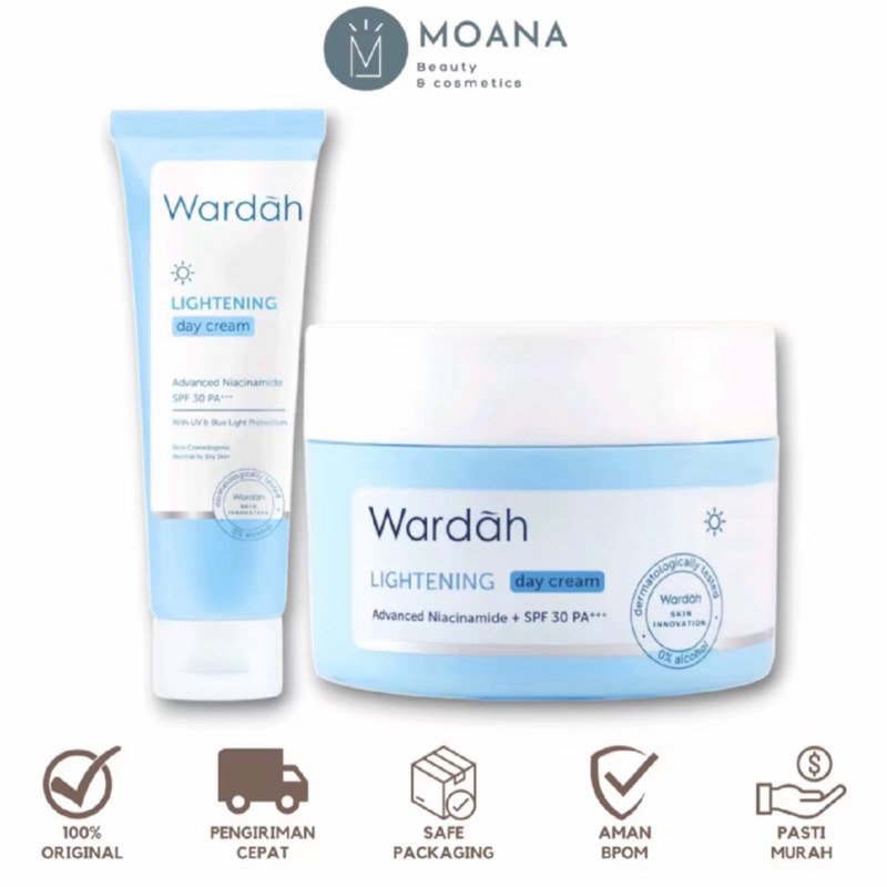 Wardah Lightening Day Cream Advanced Niacinamide | Krim Pagi & Pelembab