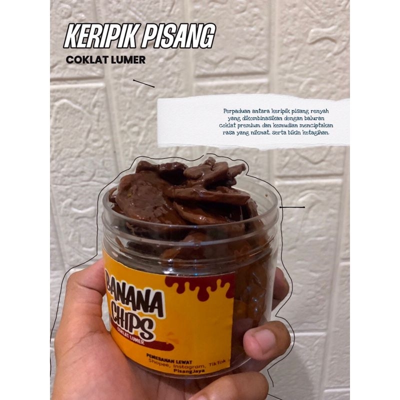 

Kripik pisang lumer rasa stroberi