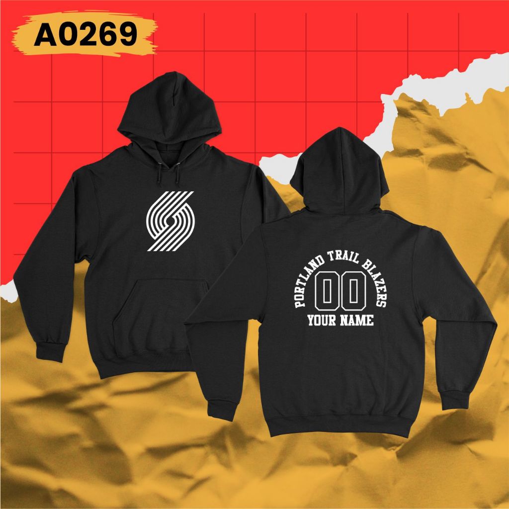 Sweater Hoodie Basket Portland Trail Blazers Custom Nama Nomor A0269