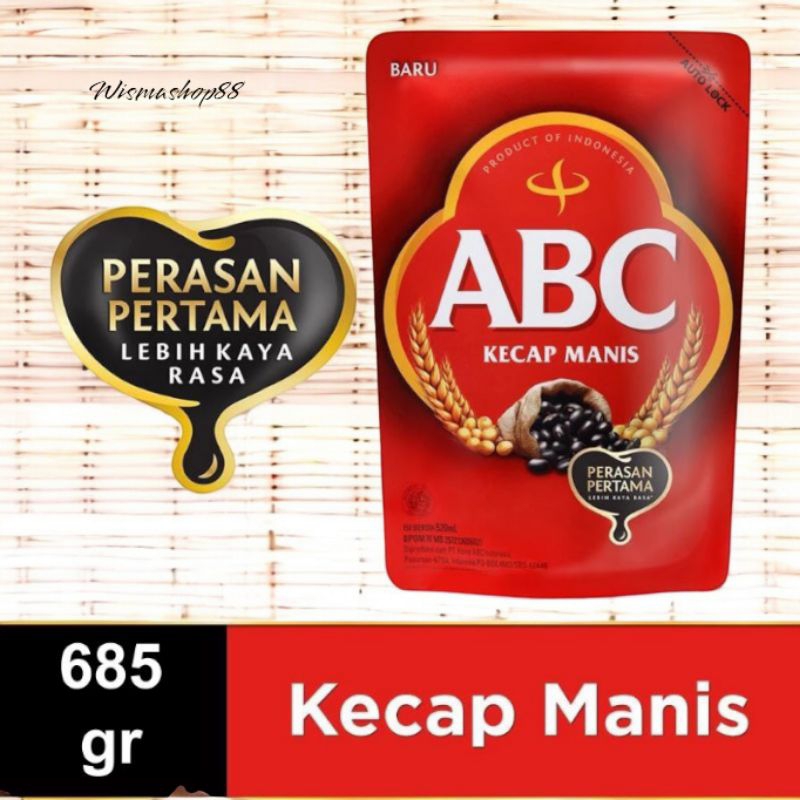 

ABC KECAP MANIS KEMASAN 685 GRAM PERASAN PERTAMA LEBIH KAYA RASA / BUMBU DAPUR