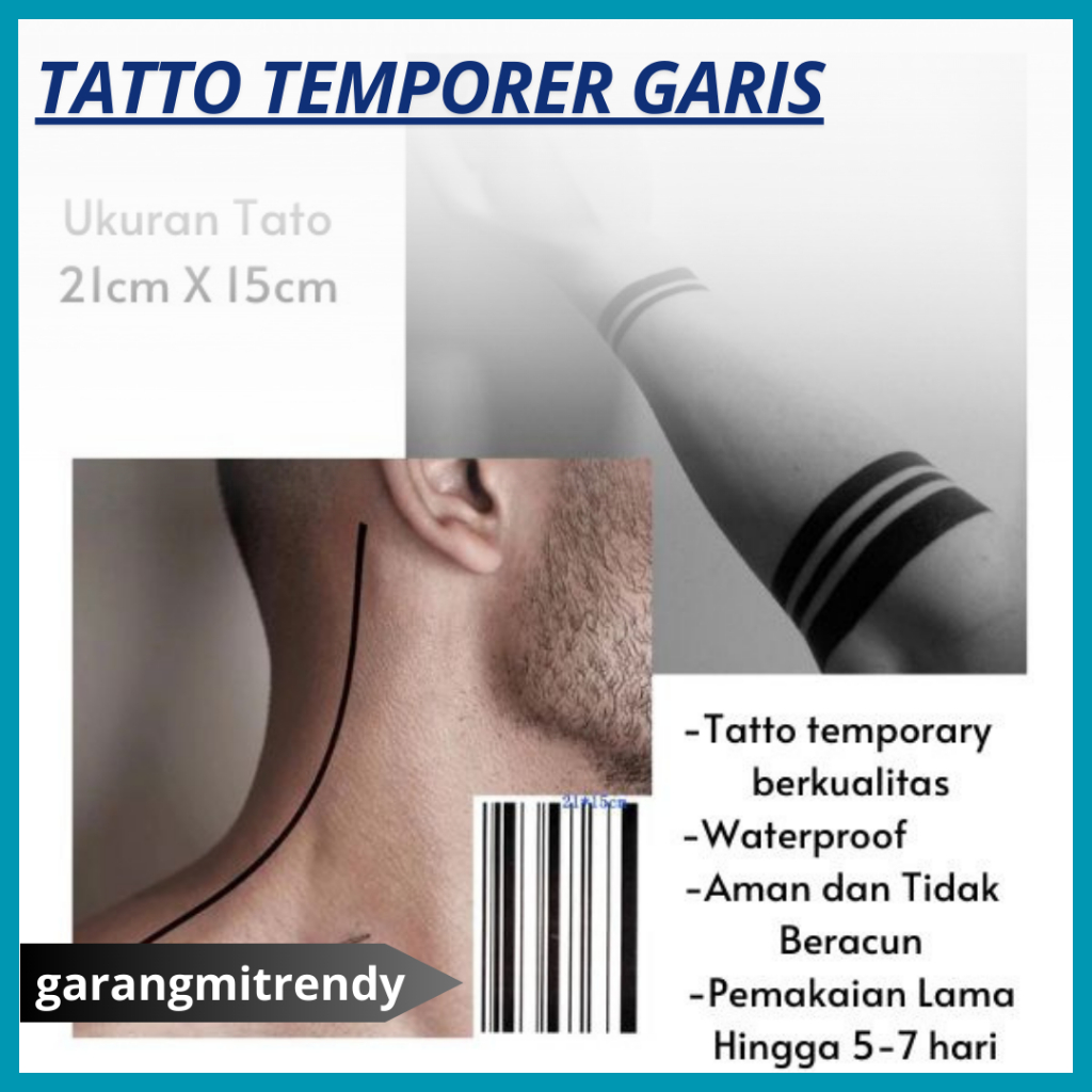 Tatto Temporary Desain Garis Gelang Tribal Fashion Bahan Bagus PREMIUM Tebal