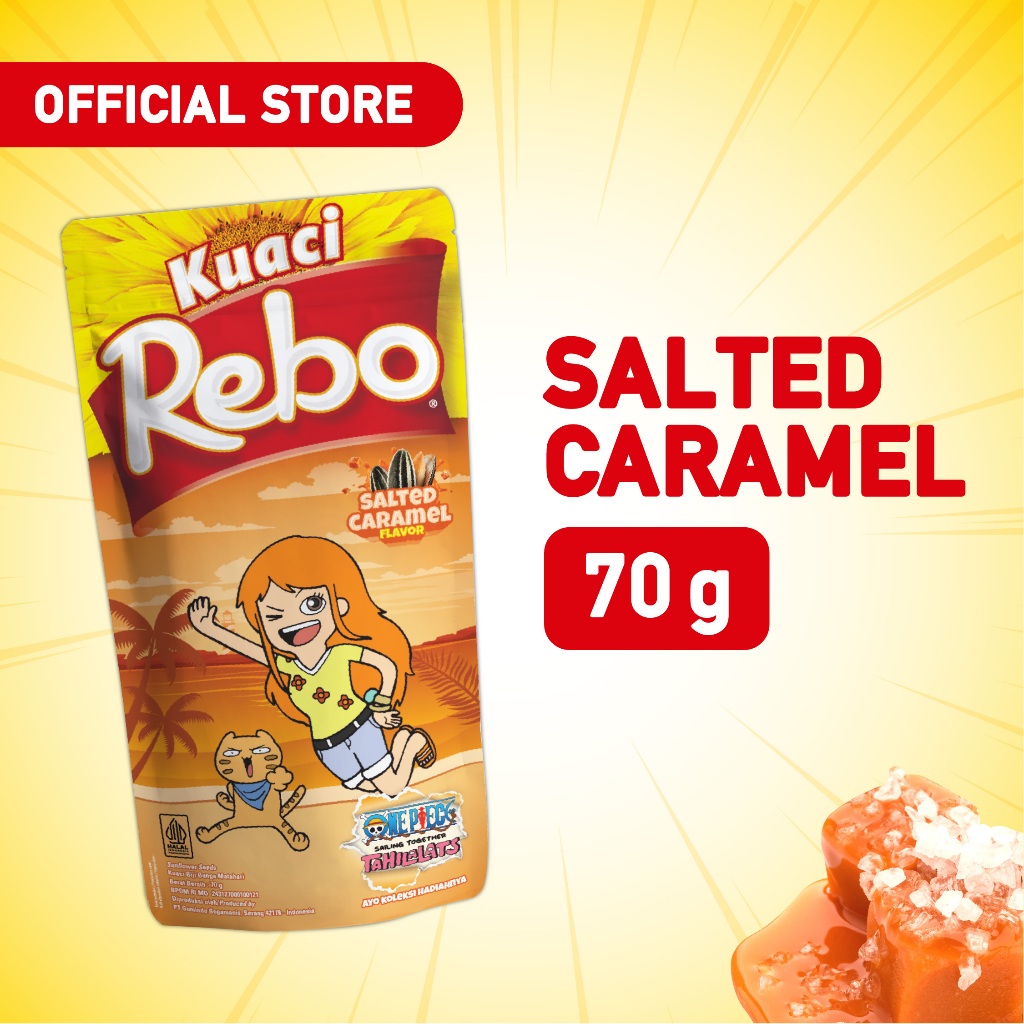 Rebo Kuaci Rasa Caramel 70 Gram - Kuaci Biji Bunga Matahari