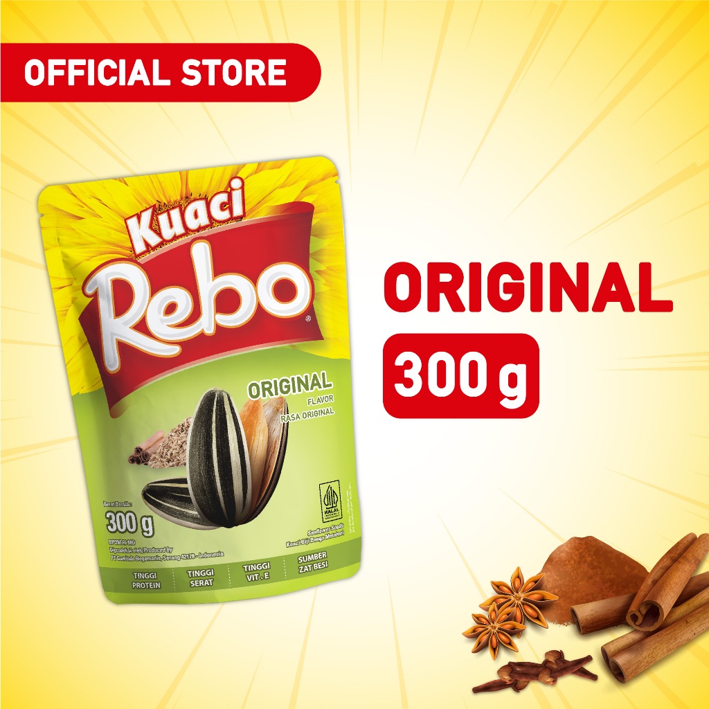 

Rebo Kuaci Rasa Original 300 Gram - Cemilan Kuaci Biji Bunga Matahari