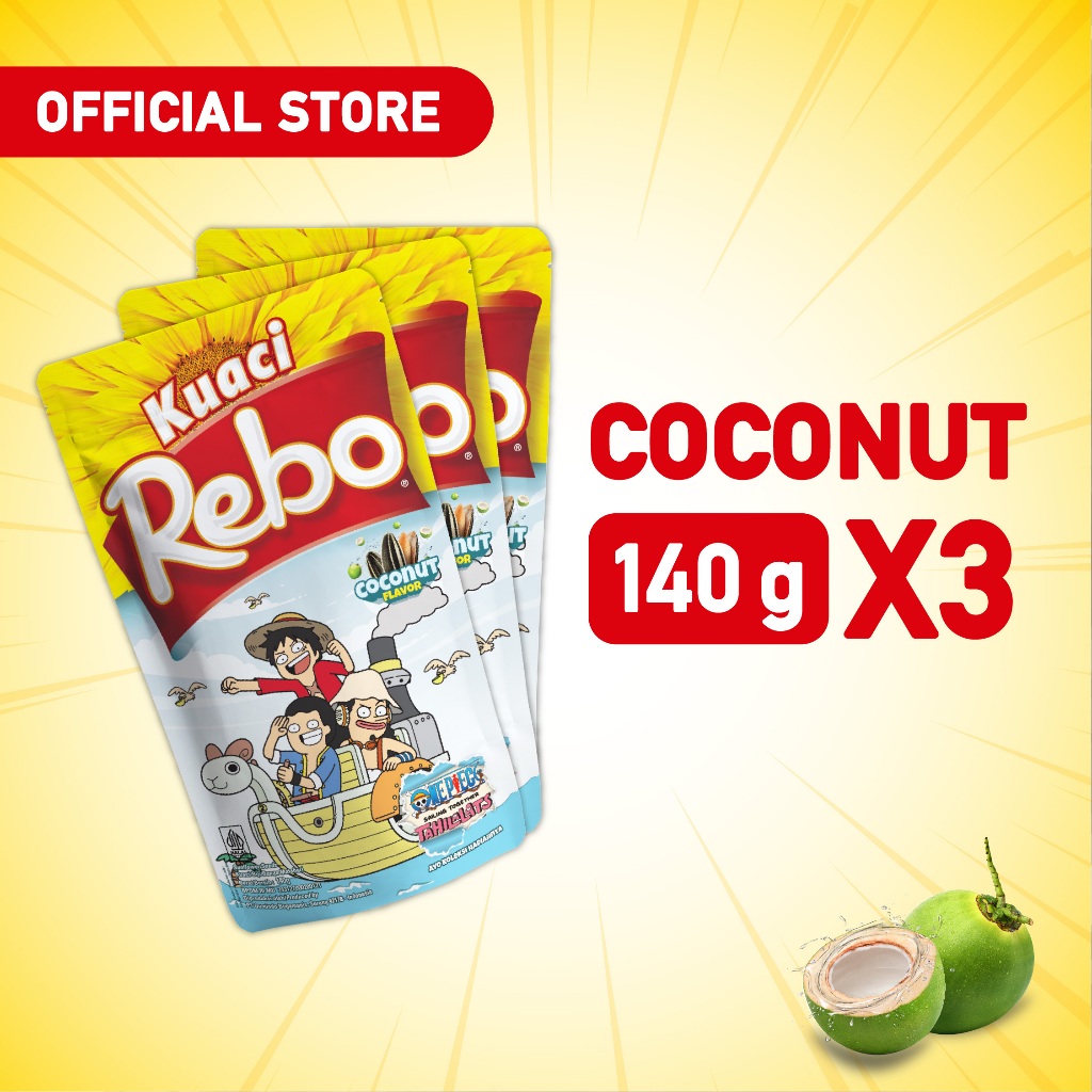 

Rebo Kuaci Bundling 3 PCS - Varian Rasa Coconut 140 Gram