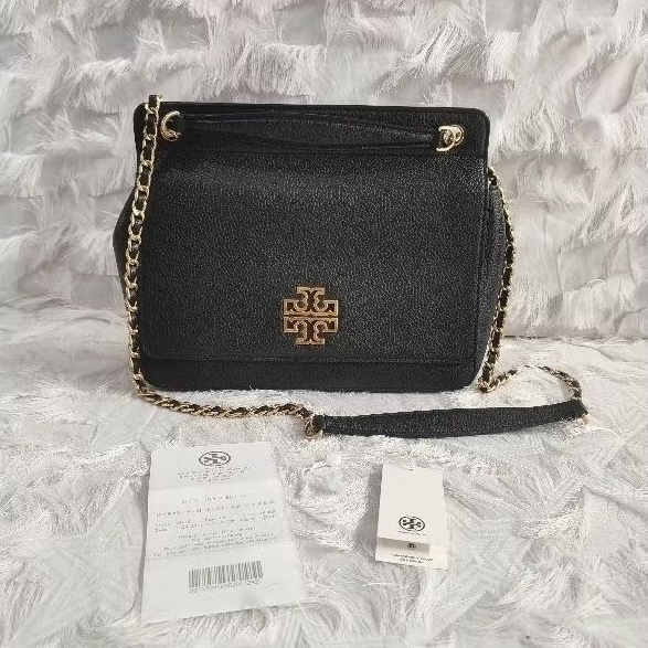 Preloved TB Britten Black Flap Shoulder authentic