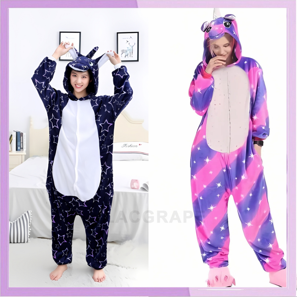 ONESIE UNICORN 2 DEWASA Kostum Piyama Baju Tidur Cosplay Karakter Unicorn