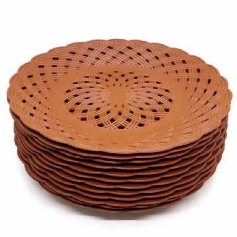 Piring Rotan  Plastik Warna
