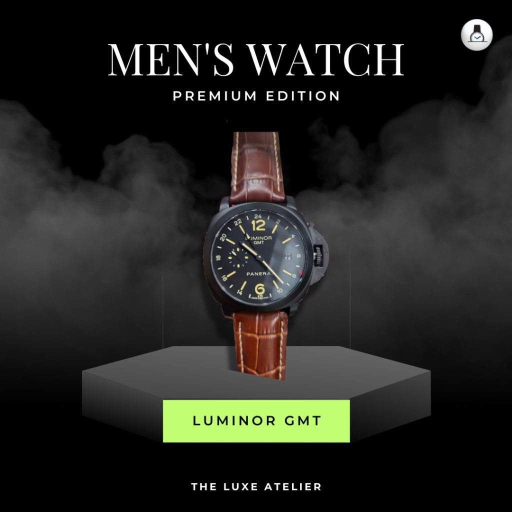 LUXURY MAN WATCH PANERAI LUMINOR GMT - BROWN