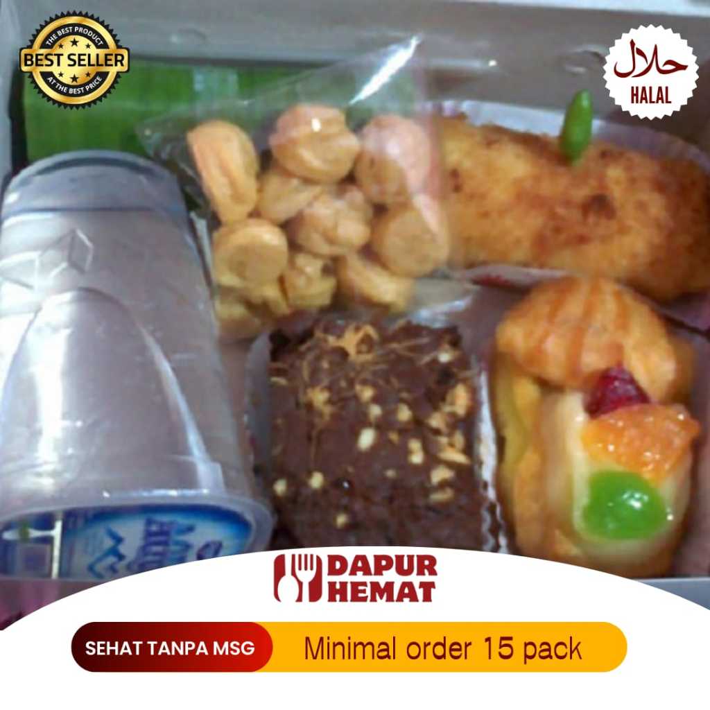 

Dapur Hemat - Snack Box Isi 5 Free Air Mineral Makanan Siap Saji Paling Murah Enak Favorit Acara