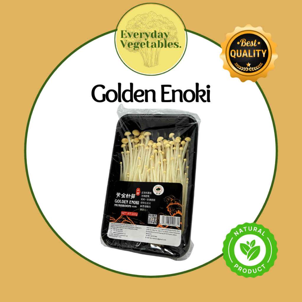 

Jamur Enoki Golden / Golden Enoki Mushroom per Box @40 Pack