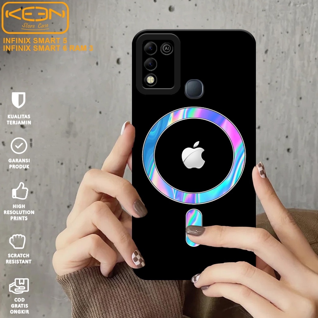 Case Infinix Smart 6 RAM 3 - Casing Hp Smart 6 RAM 3 Motif Logo Magsafe - Softcase Smart 6 RAM 3 - S