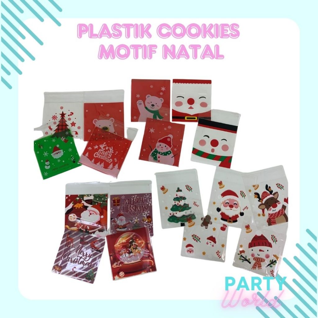 

Plastik Cookies Natal 10x10Cm (100pcs) Sudah Ada Len Plastik Kemasan Motif Natal Santa Plastik Opp Cookies Natal Packaging Hapers Merry Christmas Plastik Kue