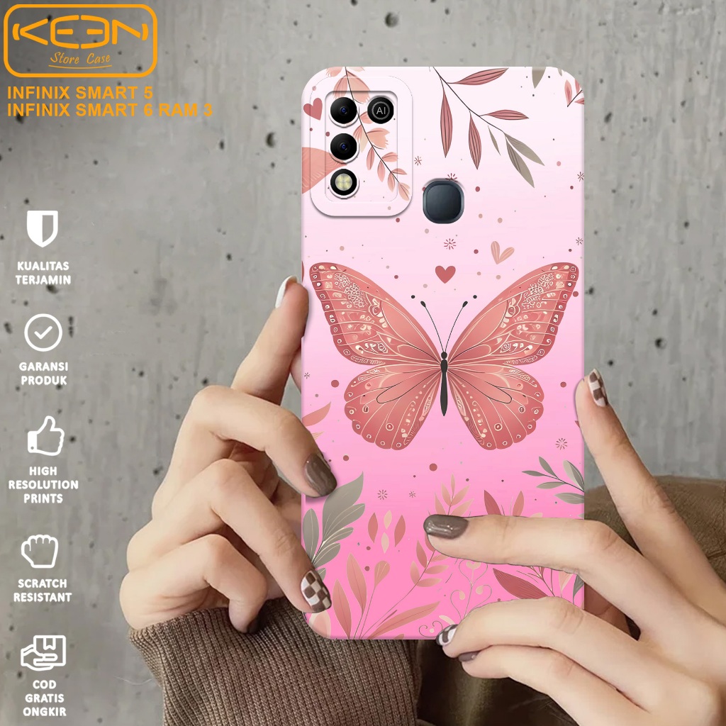 Case Infinix Smart 6 RAM 3 - Casing Hp Smart 6 RAM 3 Motif Pink - Softcase Smart 6 RAM 3 - Softcase 