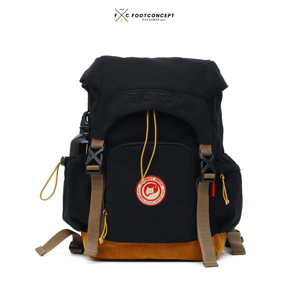 FOOTCONCEPT Ransel Kanvas Unisex Tas Kerja Laptop Kuliah KymaPack Series Hitam