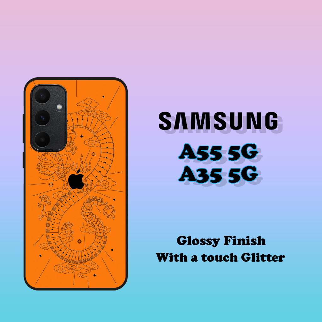 CUSTOM CASE GLOSSY ALL TYPE SAMSUNG A35 5G - A55 5G MOTIF DRAGON NAGA APPLE IPHONE [ PF66 ]